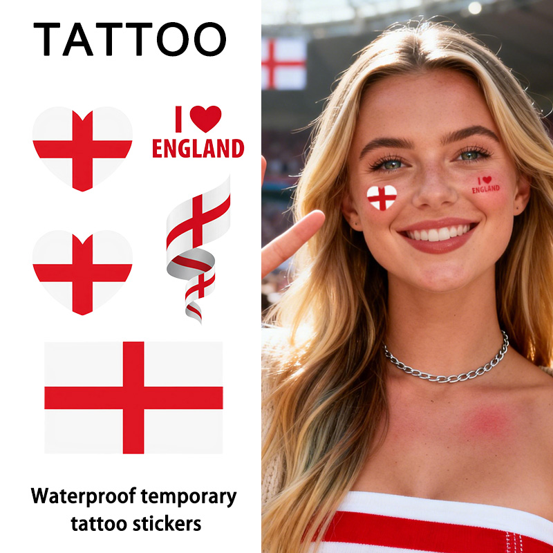 Badminton England - Pegatina de tatuaje temporal con bandera