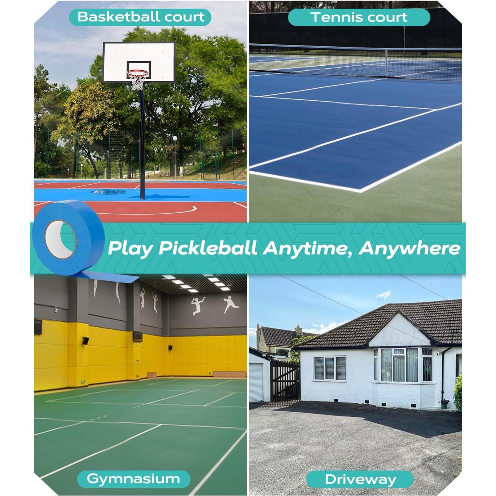 Badminton Outdoor - Cinta de Pickleball de 0,16x164 pies,